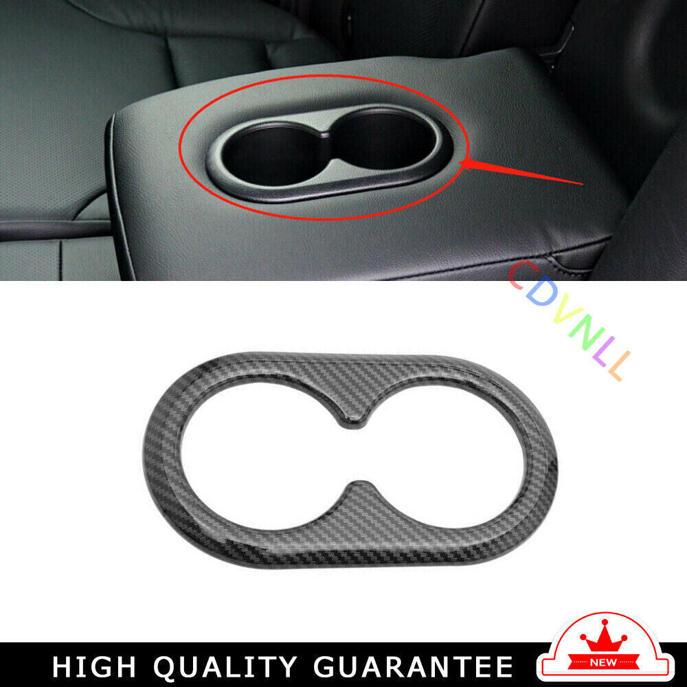 Rear Water Cup Holder Panel Trim Fit for Honda CRV CR-V 2012-2016 Carbon Fiber