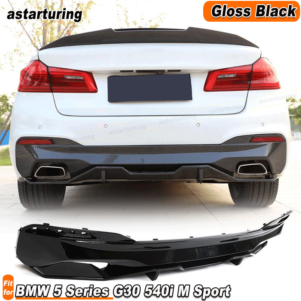 Fit for BMW 5 Series G30 540i M Sport 2017-2022 Gloss Black Rear Bumper Diffuser