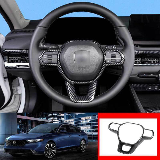 for Honda Accord 2023-24 Carbon Fiber Look Steering Wheel Button Frame Cover 1X