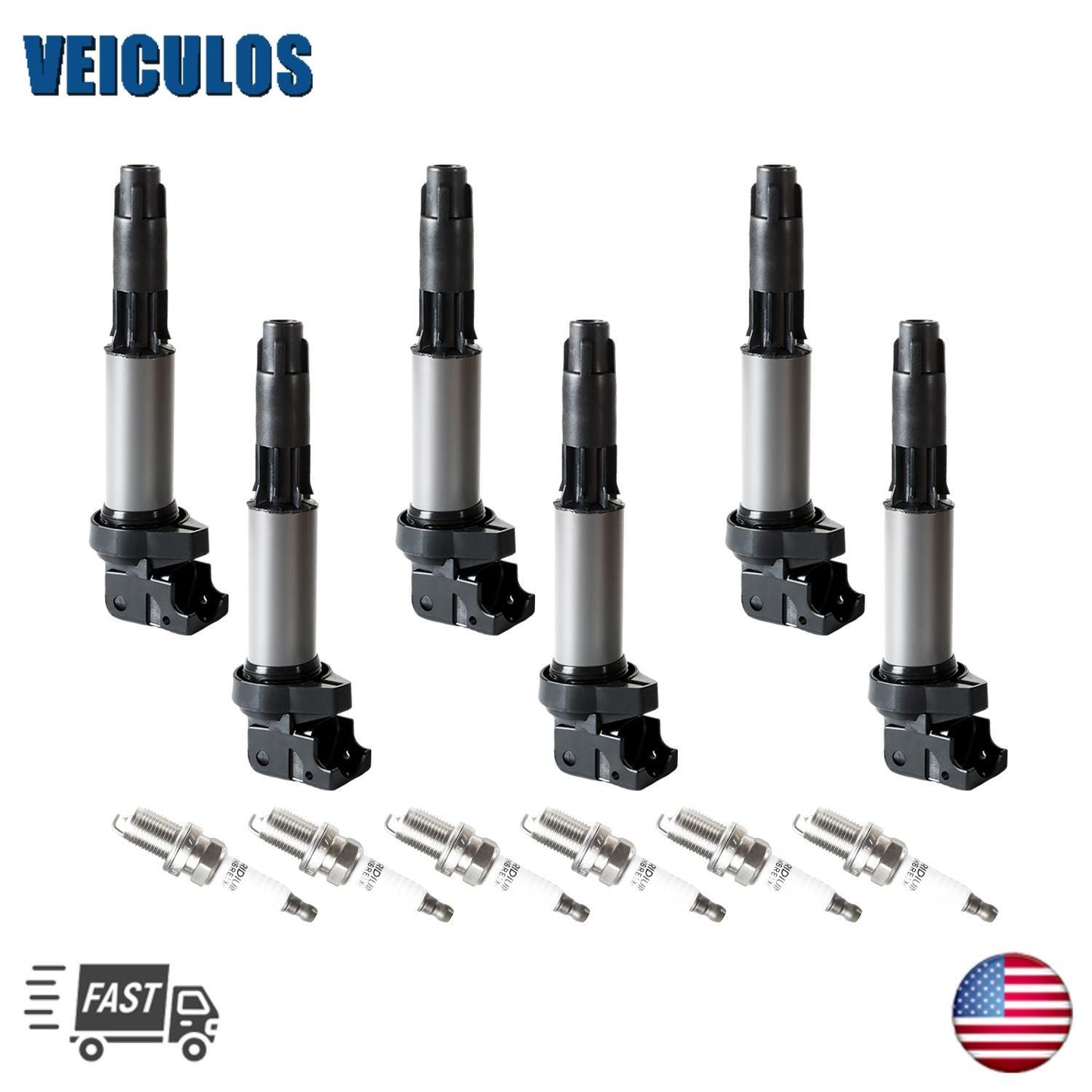 6x Ignition Coil  6x Platinum Spark Plug for BMW 330Ci 325Ci 525i UF522