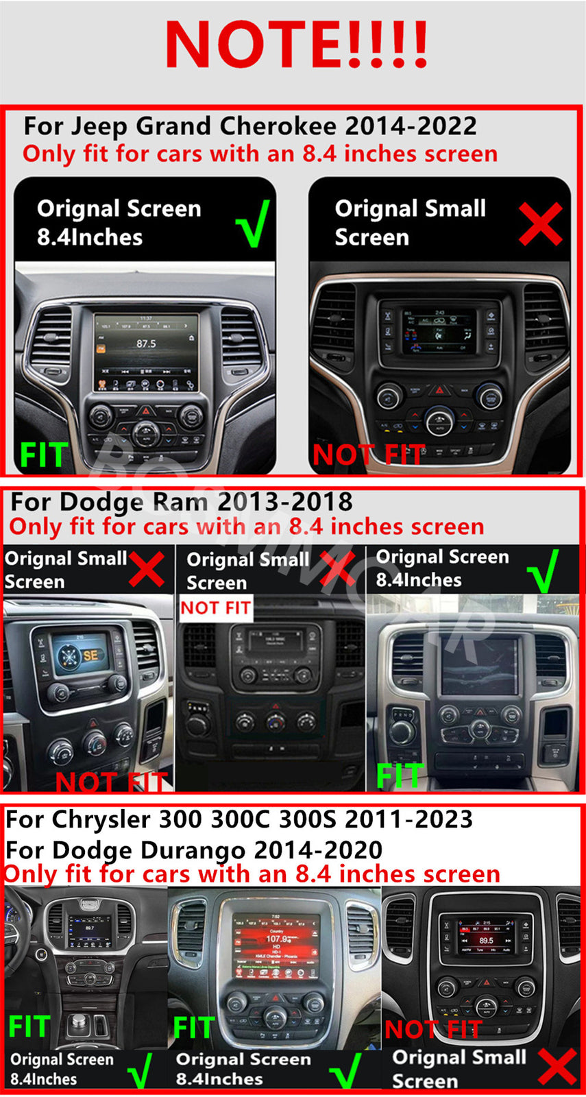 Car Stereo Radio Player USB 4+32G WiFi W/Camera Fit for Dodge for Charger 2011-2023