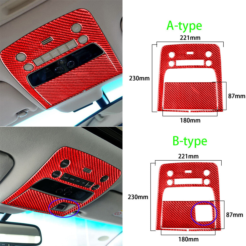 Red Carbon Fiber Interior Front Reading Light Panel Cover for Luxus GS 2006-2011