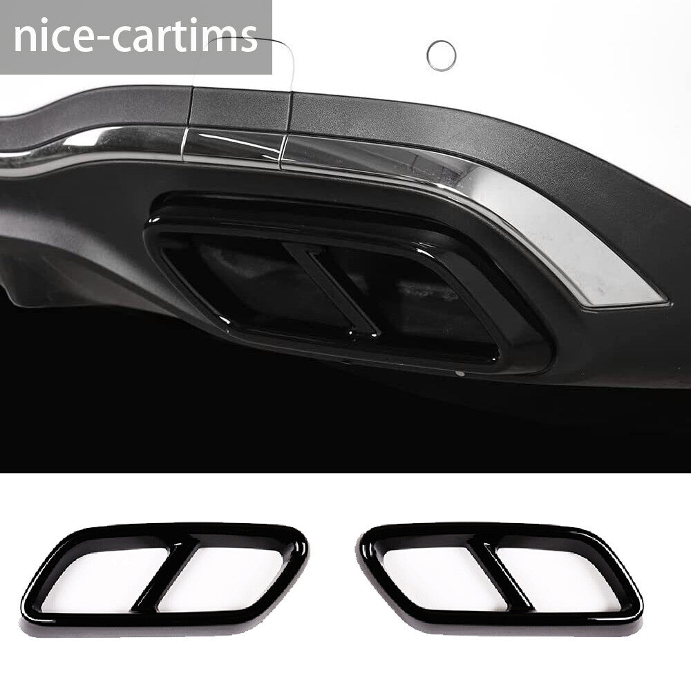 for Benz C Class W206 2022+ Rear Exhaust Muffler Tail Pipe Cover ABS Gloss Black