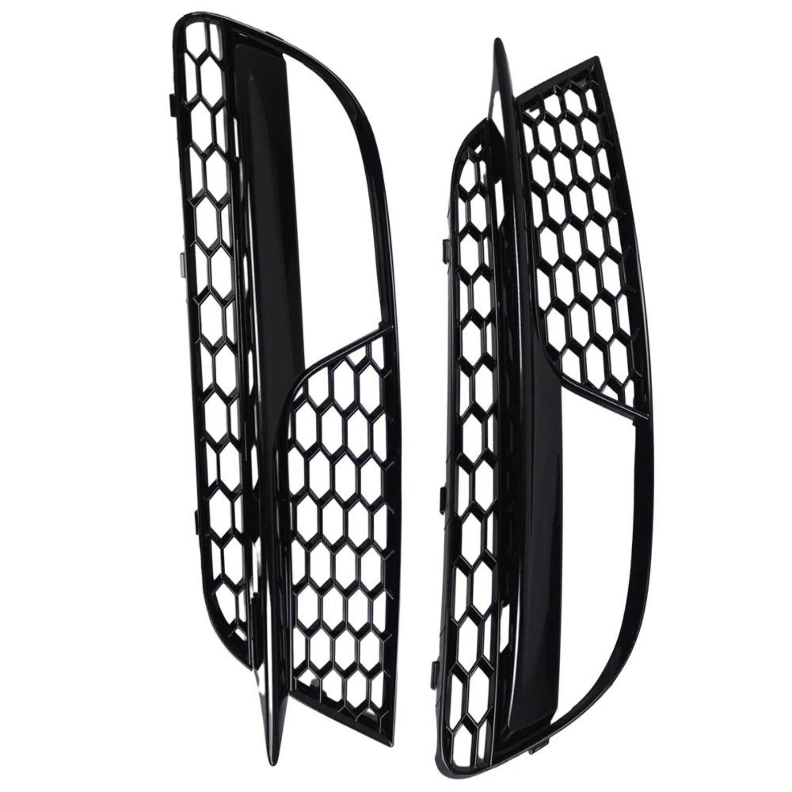 A pair of front bumper lower fog light grille cover trims are available for the 2012-16 for Audi A5 Quattro.