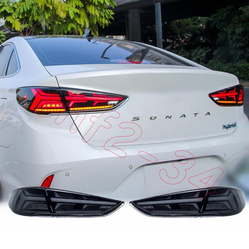 LED Smoked Black Left + Right Rear Tail Lights 2PCS for Hyundai Sonata 2018-2019