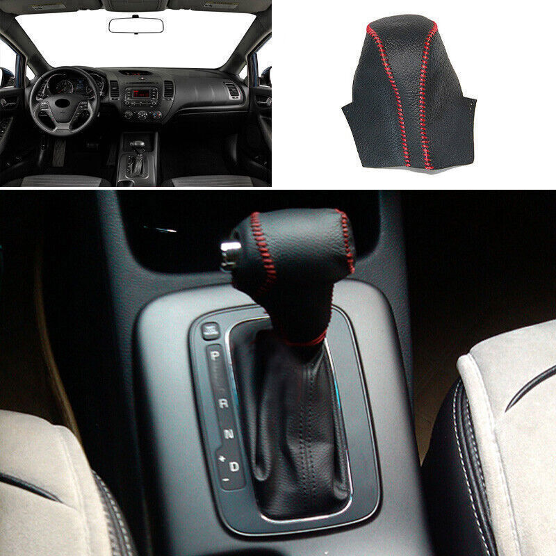 for Kia Forte K3 2014-2018 Black Leather Console Gear Shift Knob Holster Trim 1X