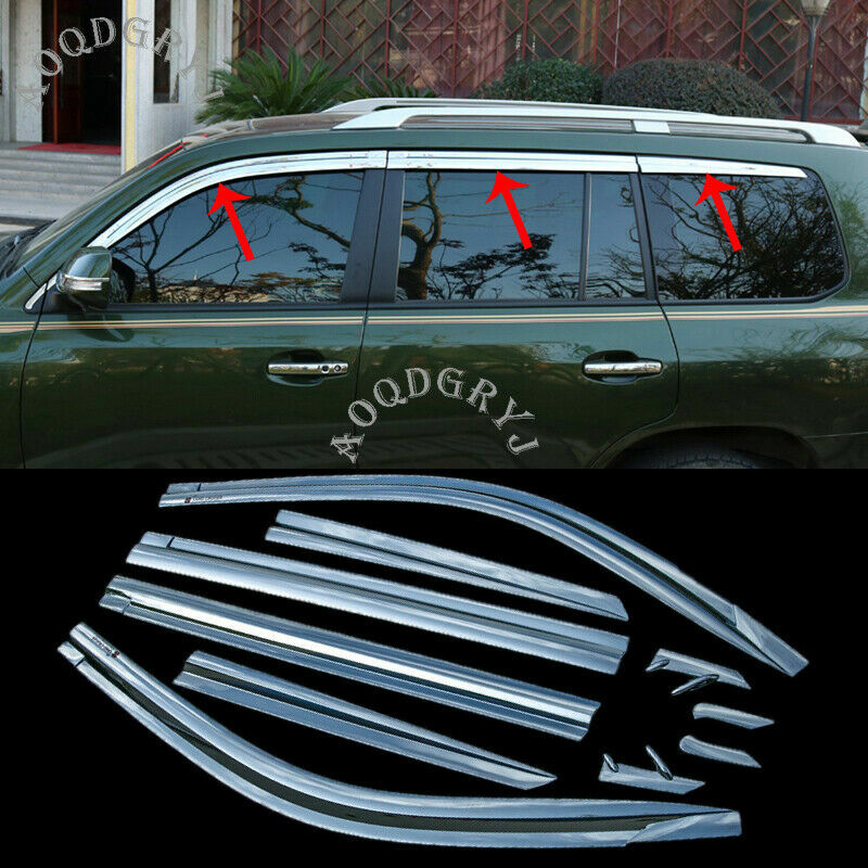 10X Side Window Wind Deflector Visor Rain Guard for Toyota for Land Cruiser 2008-21