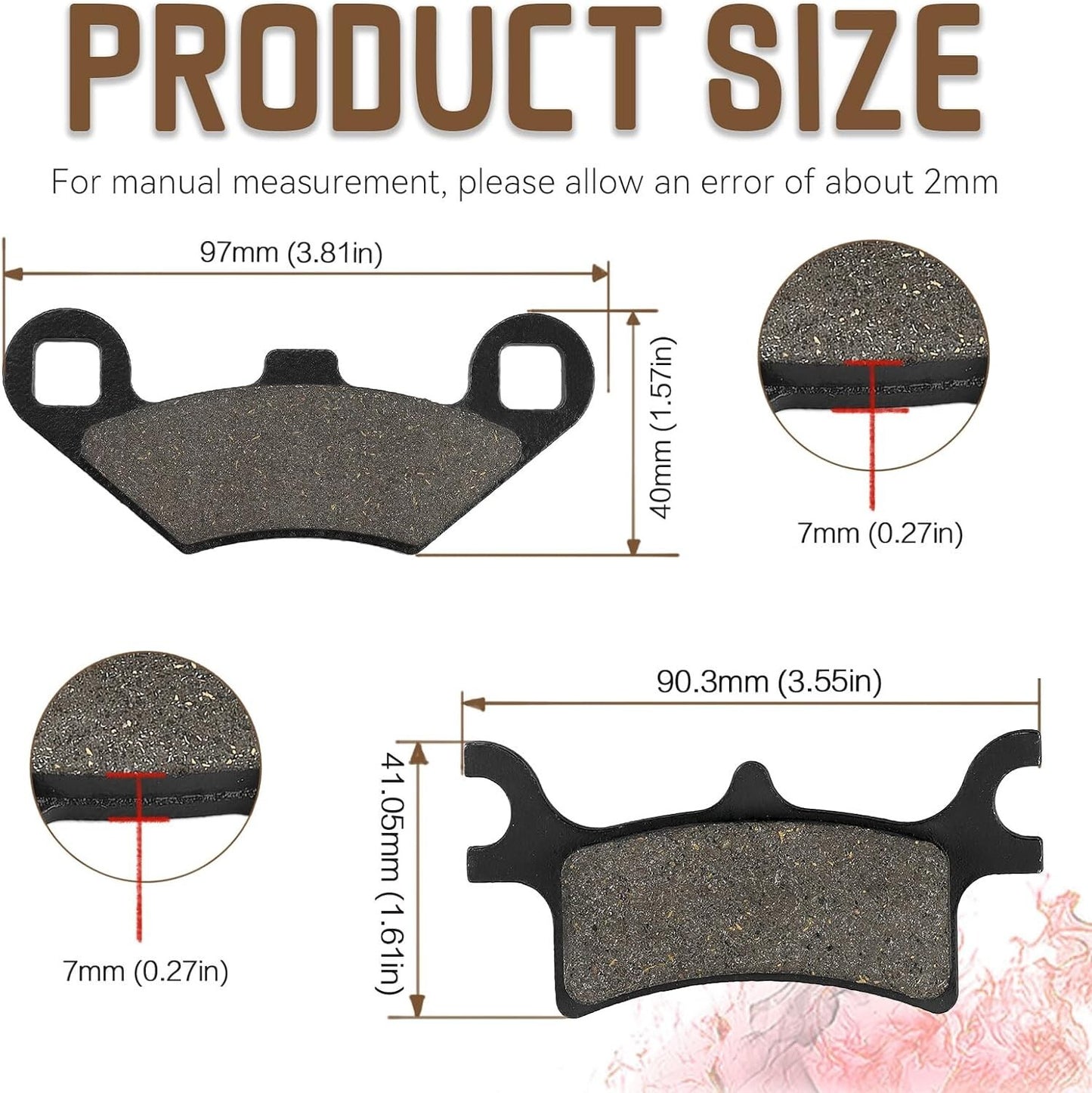 Brake Pad for Polaris Sportsman 400 500 600 700 800 EFI/HO,Scrambler 500 400 2x4