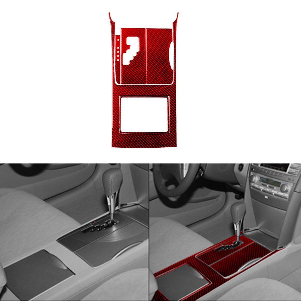 Red Carbon Fiber Automatic Transmission Cover Trim Type C for Toyota for Camry 07-11