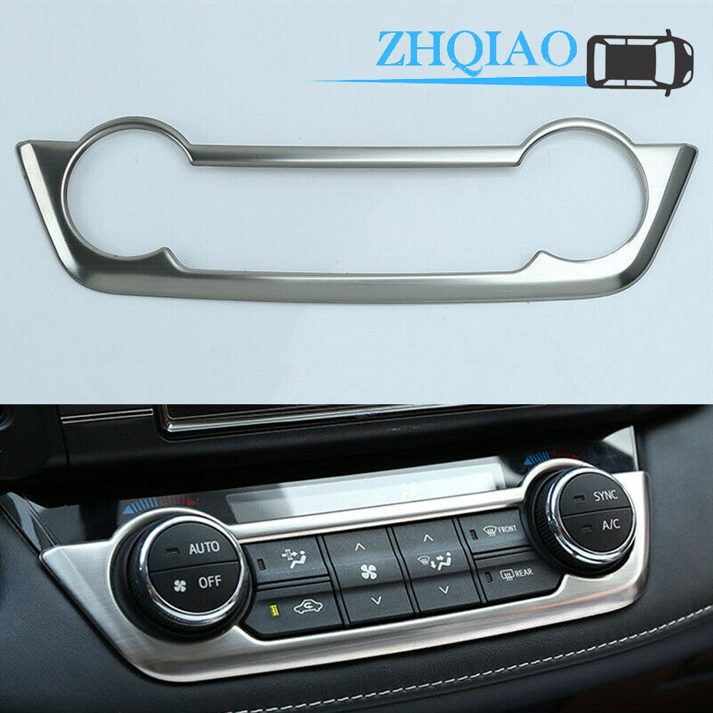 Silver Console AC Switch Control Frame Trim Fit for Toyota RAV4 2014-2018