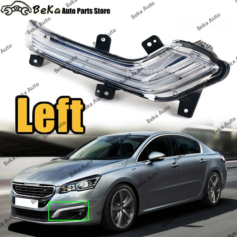 Left side for Peugeot 508 2015 2016 Front LED Daytime Running Light Fog Lamp