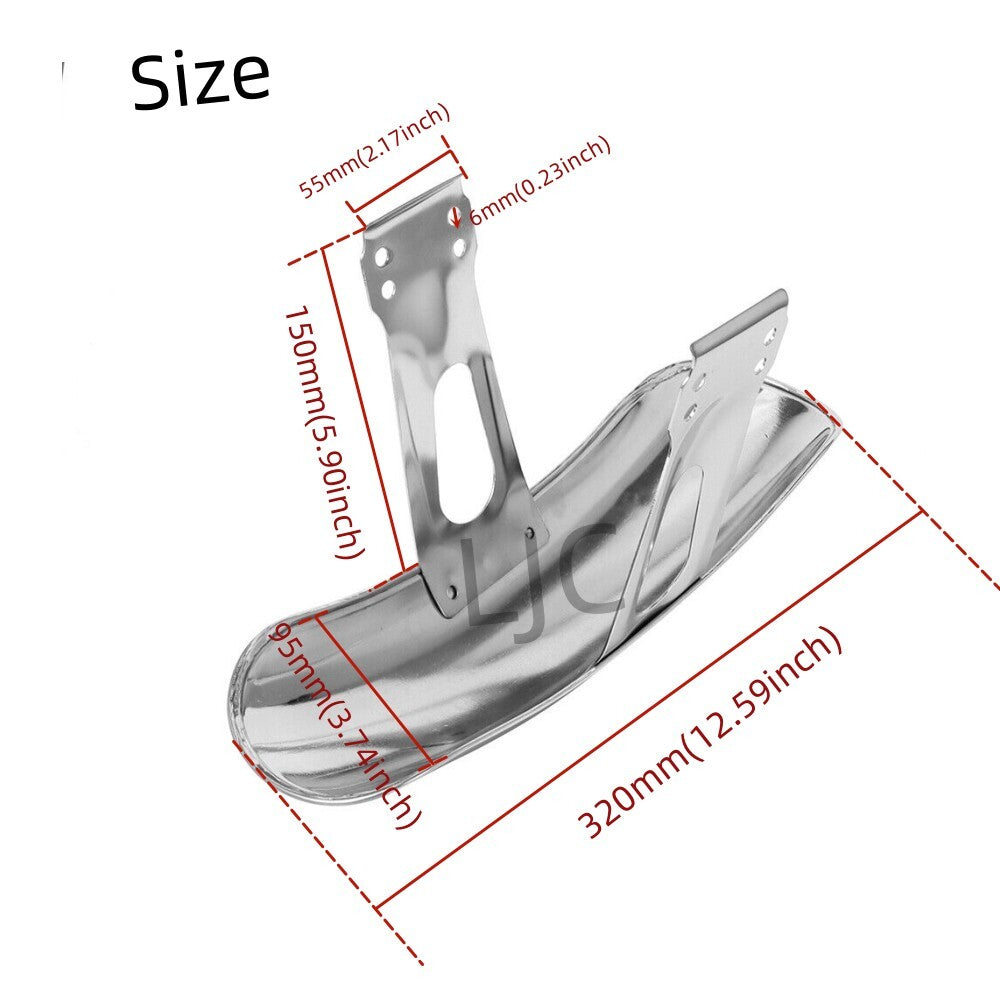 Motorcycle Retro Front Fender Protector Chrome Metal Mudguard for Honda CG125