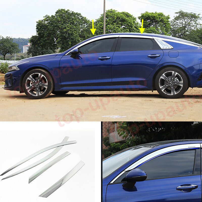 4P for Kia K5 2021-2024 silver Window Wind Visors Sun Rain Guard Vent Deflectors