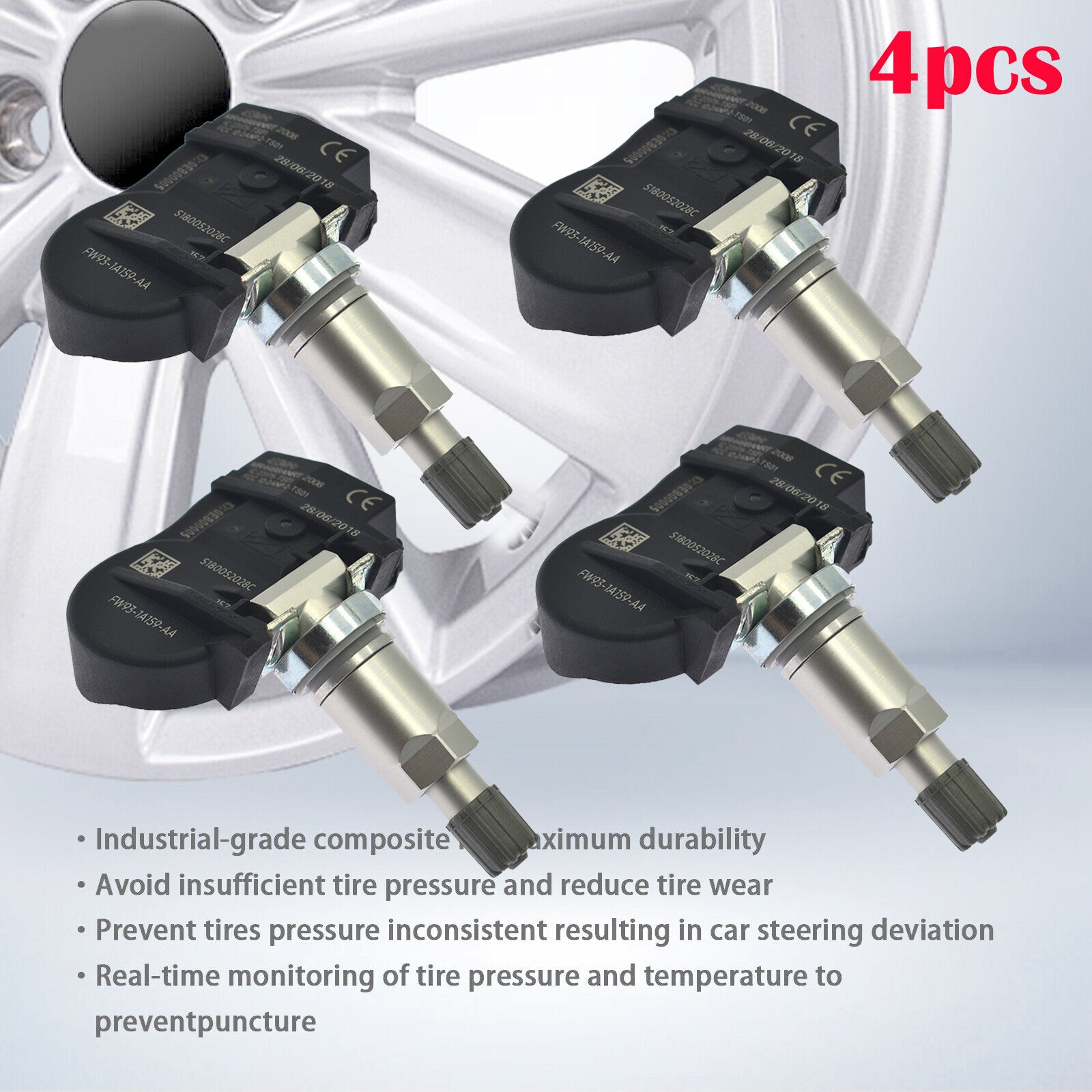 4pcs Tire Pressure Sensor for Land Rover Range Discovery for Jaguar for Peugeot for Mazda