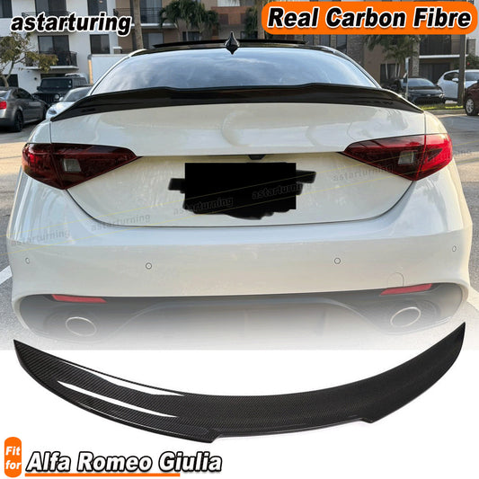 for Alfa Romeo Giulia 952 Sedan 2016-20 REAL Carbon Rear Trunk Spoiler Wing Lip