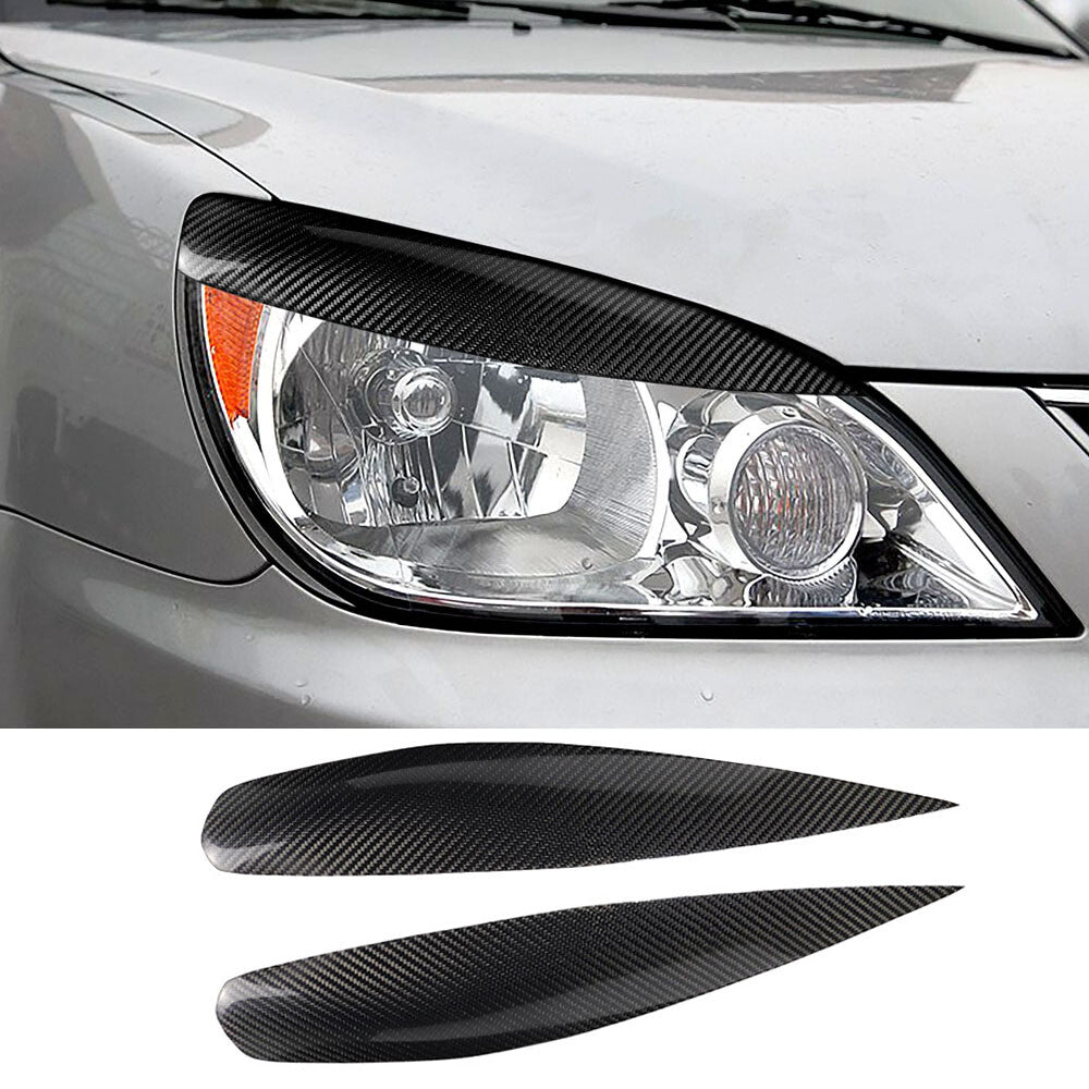 Carbon Fiber Headlight Eyelids Eyebrow Trim for Mitsubishi Lancer Ralliart 04-06