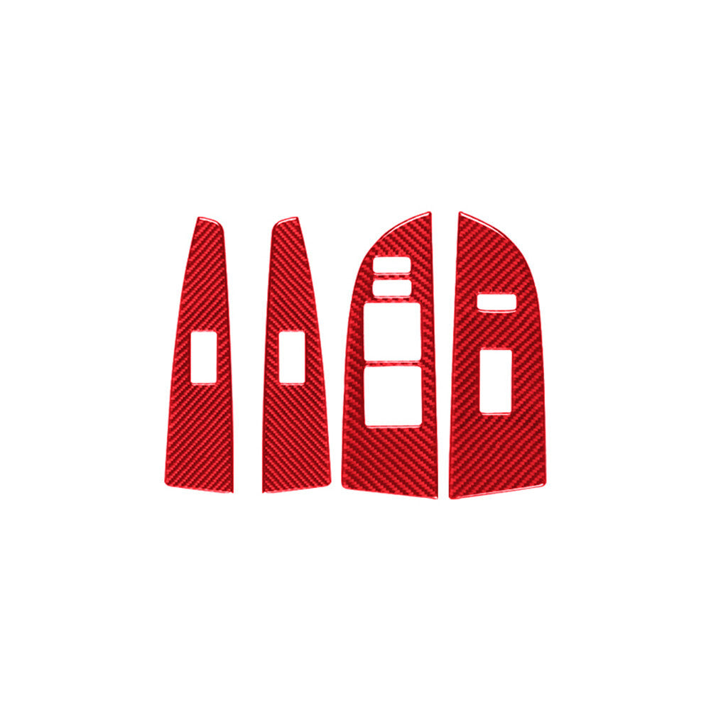 Red for Toyota Highlander 2008-2013 Window Lift Button Trim Cover Carbon Fiber