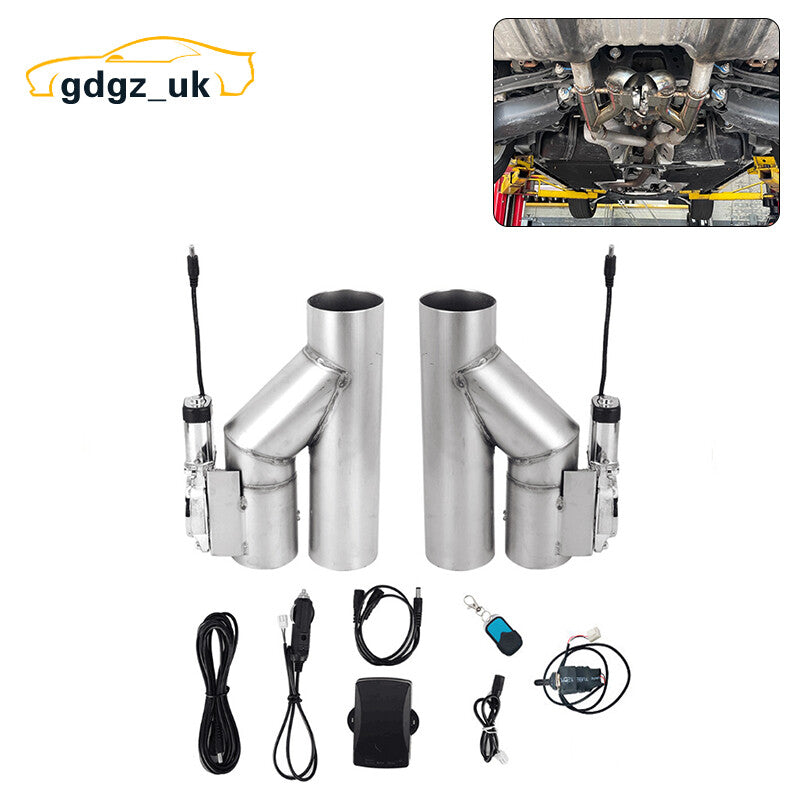 2.5 Double Electric Exhaust Single-Flap Control Valve Kit Manual Remote Switch