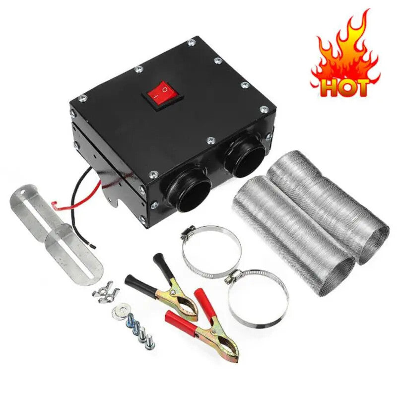 12V 500W Car Windshield Heater Defroster 2 Hole Portable Fast Heating Warmer Fan