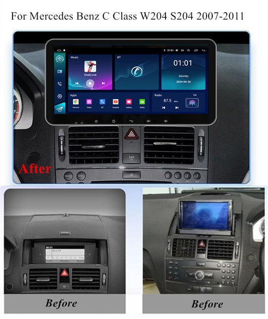 10.33w/ Carplay Stereo Radio GPS Navi WIFI for Benz C Class W204 S204 2007-11