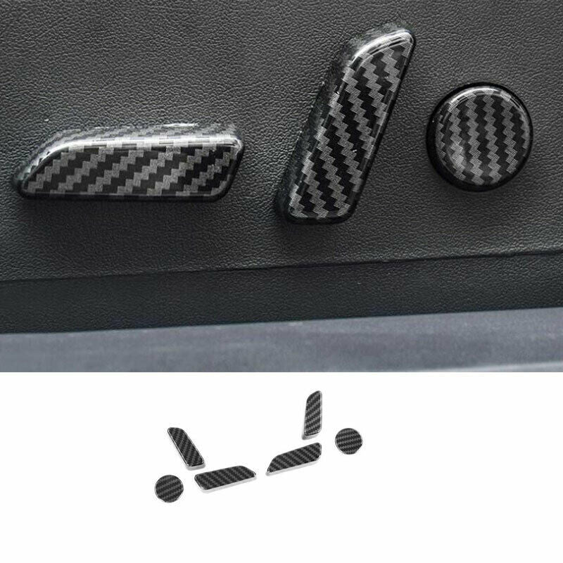 for Tesla Model 3 2017-2023 Carbon Fiber for Seat Adjust Handle Button Cover Trim 6x
