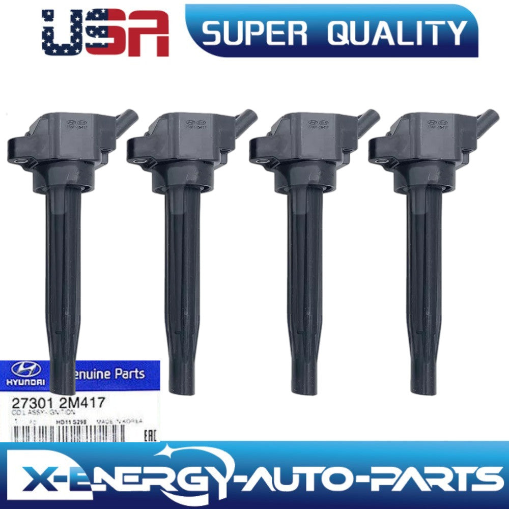 4PCS Ignition Coils for Hyundai Santa Fe for Kia Turbo 1.6L 2020-24 27301-2M417