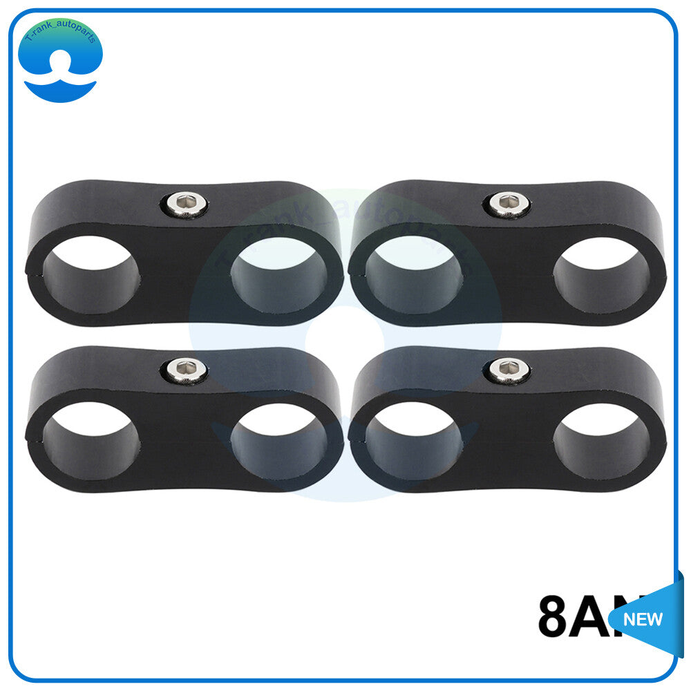 4PCS 8AN Black Hose Separator Clamp Bracket Adapter Fit For Oil Fuel Hose Line