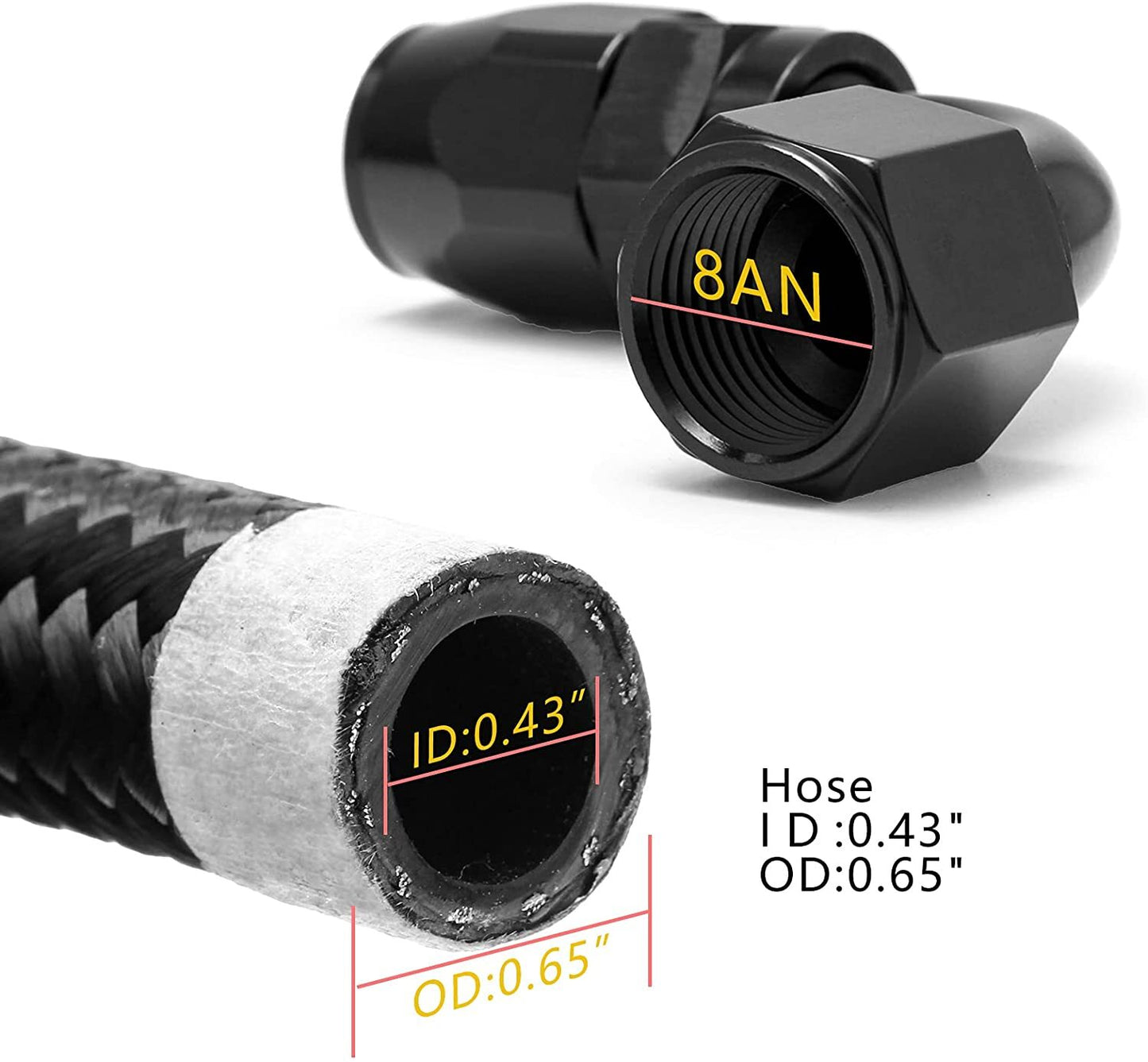 90-degree rotating oil, fuel, air, gas hose end fitting elbow set 6AN 8AN 10AN