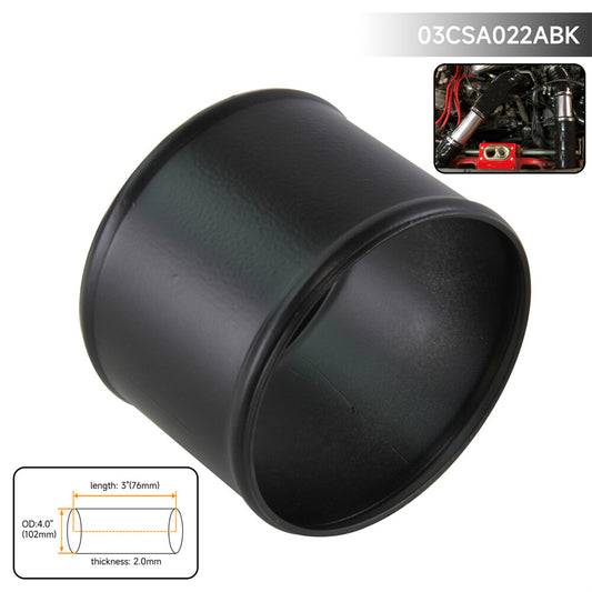 Aluminum Hose Adapter Tube Joiner Pipe Coupler Connector 102mm 4 Inch Black