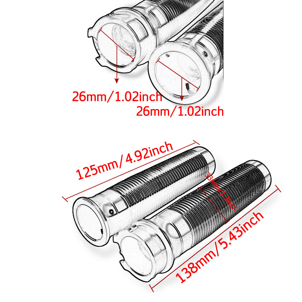 for Harley Bobber Chopper XL883 25mm Universal Motorcycle Handlebar Hand Grips