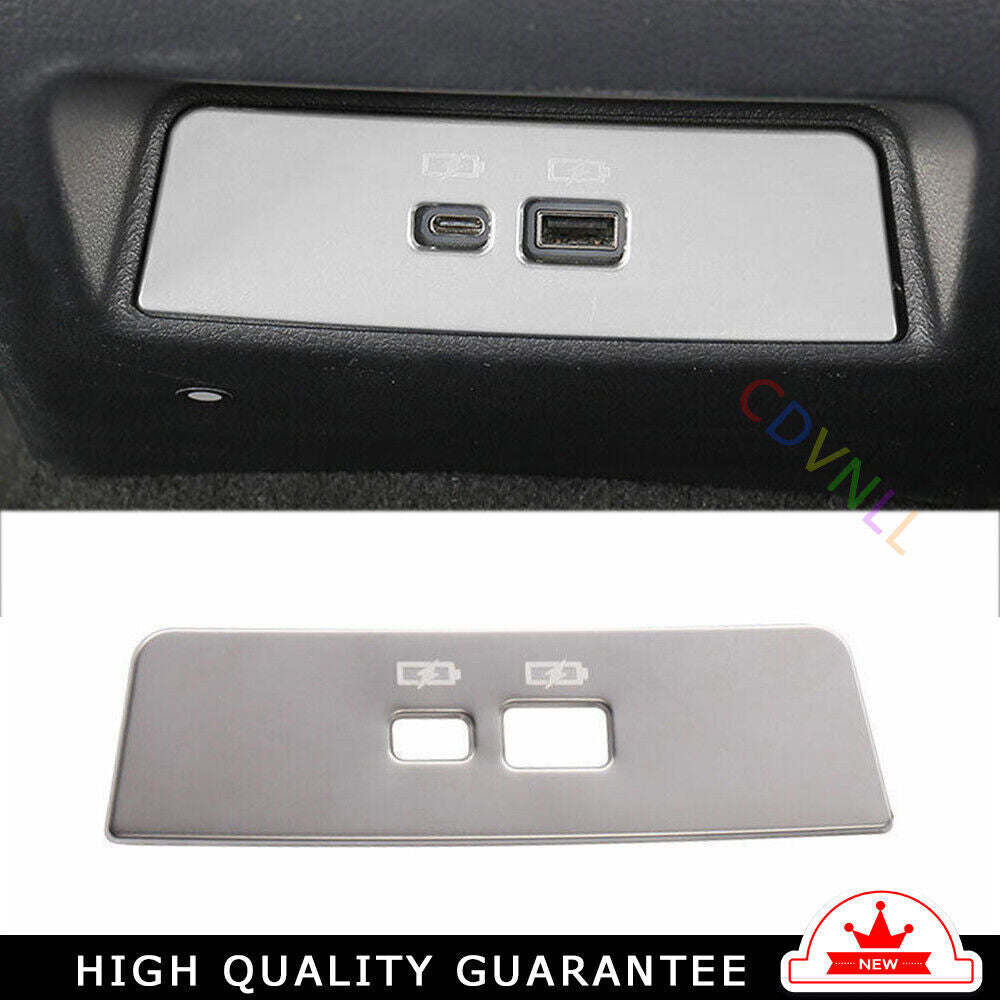 Rear USB Socket Switch Cover Trim for Nissan Altima Teana 2019-22 Silver Steel