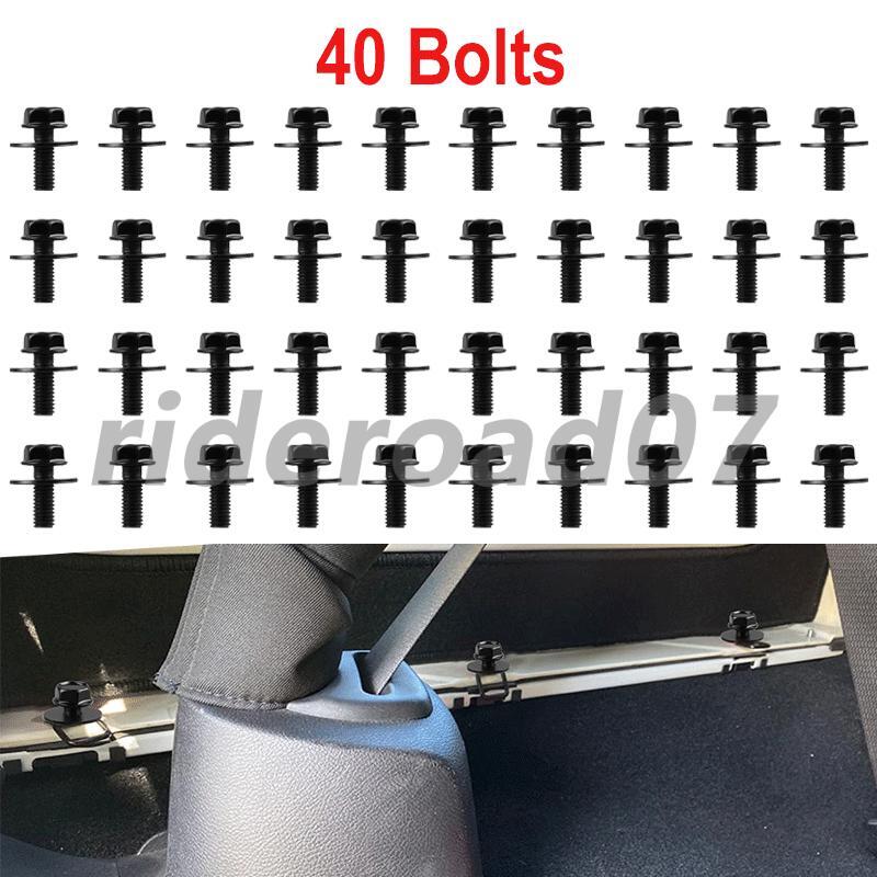40PCS Universal Car Body Bolts- M6-1.0 x 16mm Long- 17mm Washer- 10mm Hex