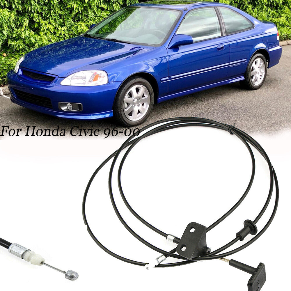 Range hood release latch cable for Honda for Civic 96, 97, 98, 99, 2000, black, model 74130-S04-A01ZA