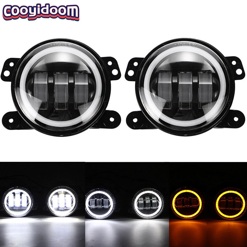 2x 4 Inch 30W LED Fog Lights Driving Lamps White DRL for Jeep for Wrangler JK