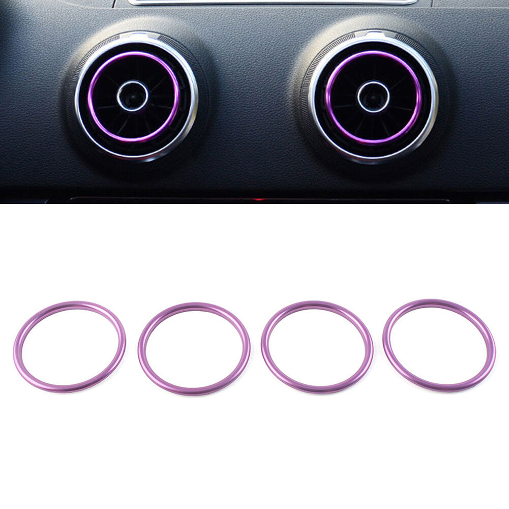 for Audi A1 S1 8X 2010-2018 4x Air Condition Vent Outlet Inner Ring Trim Purple