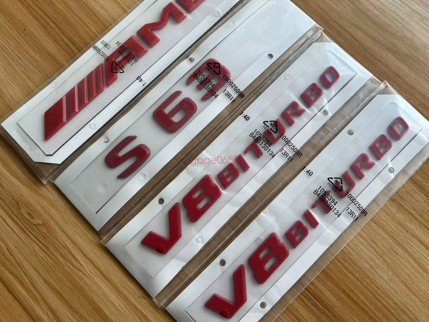 1SET RED  S63 AMG V8 BITURBO  Letters Trunk Embl Badge Sticker for AMG