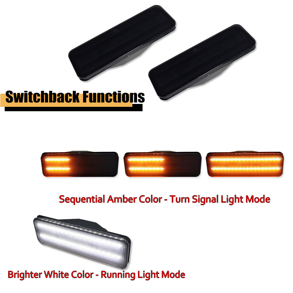 2-Pack Smoked Front Bumper Turn Signal Lights for Mustang F100 F150 F250 F350