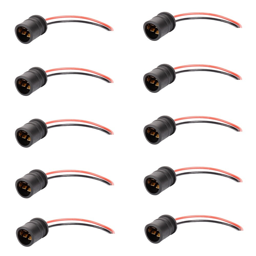10PCS T10 168 194 W5W Light Bulb Extension Wiring Harness Socket Connector NEW