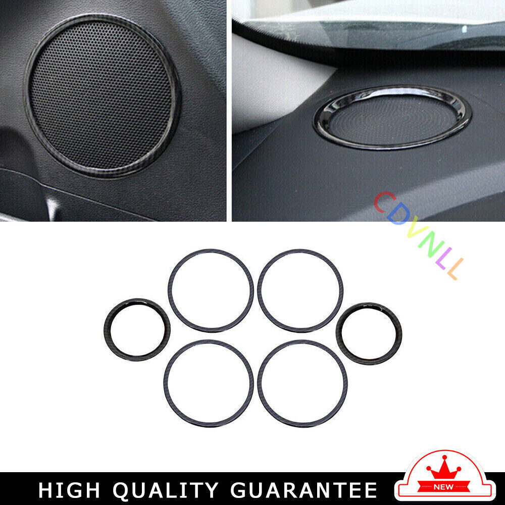 Inner Door Dashboard Speaker Ring Cover for Kia K3 2014-2018 Black Carbon Fiber