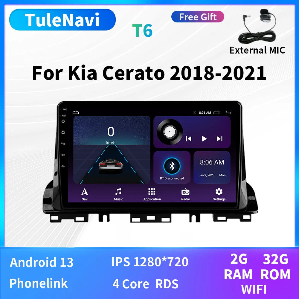 for KIA CERATO K3 FORTE 2018-2021 Car Radio Navigation GPS Video Player Screen
