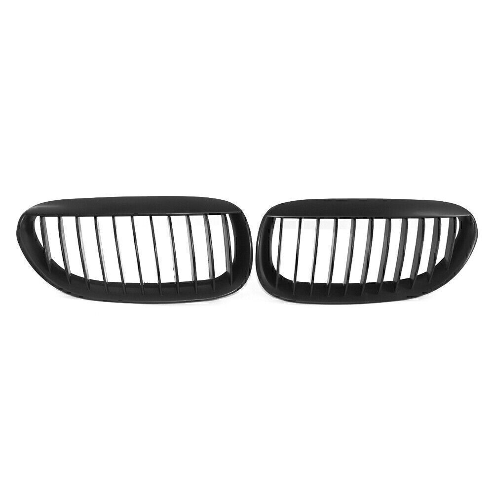 Front Kidney Bumper Grille Fit for BMW E63 E64 650i 2004-10 Matte Black Single Line