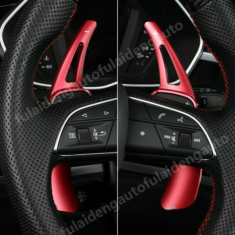 for Audi Q3 2019-2023 Red Steering Wheel Aluminum Shift Paddle Shifter Extension