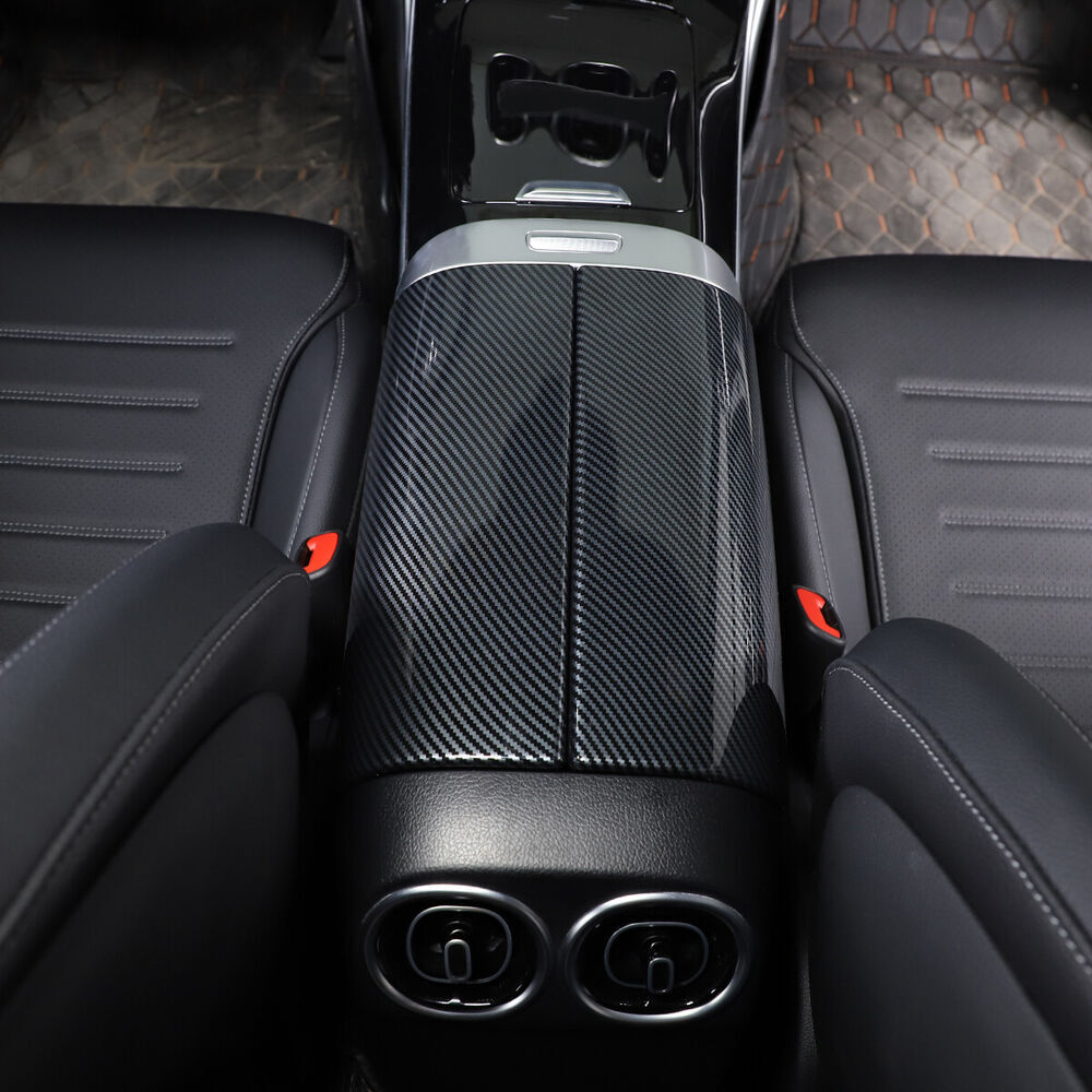 for Benz C Class W206 2022-23 Center Console Armrest Box Panel Cover ABS Carbon