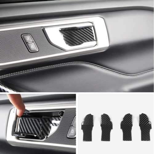 for Ford Explorer 2020-2023 Carbon Fiber Interior Door Handle Bowl Cover Trim 8P