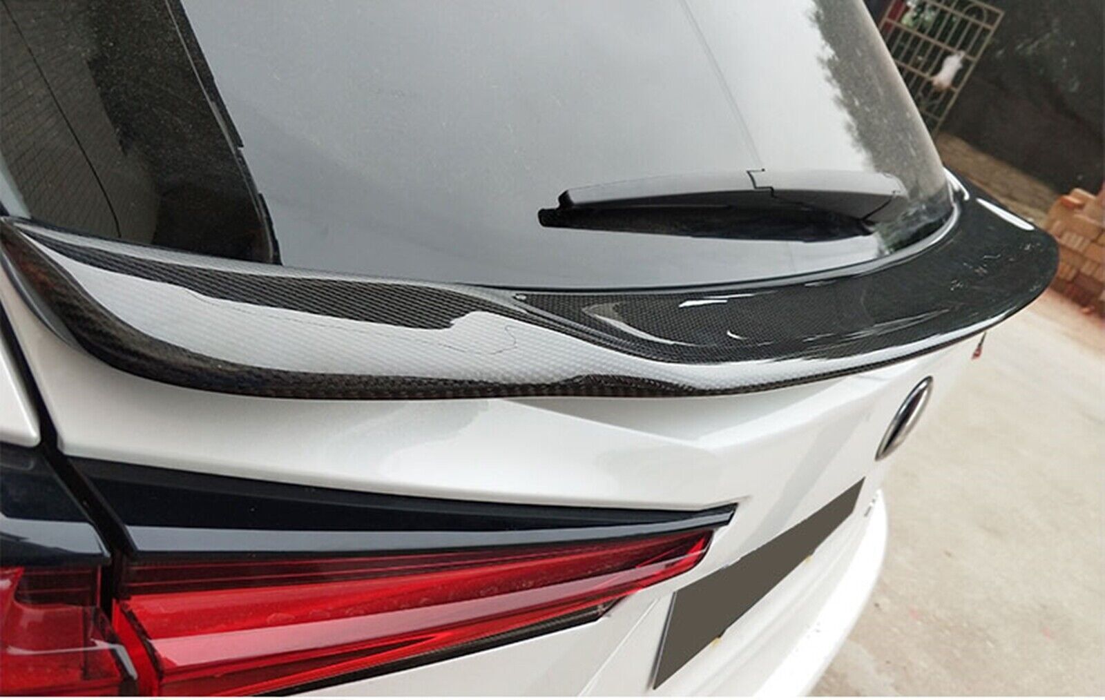 Carbon Fiber Rear Trunk Spoiler Middle Wing Trim for LEXUS NX200T 300H 2018-2021
