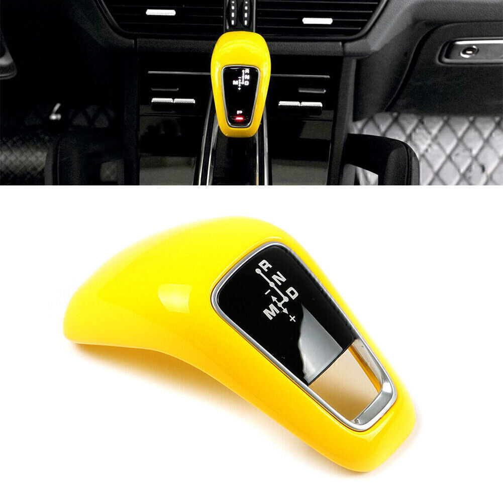 Yellow ABS Gear Shift Knob Cover Trim Fit for Porsche for Cayenne 2018-2021 2019 2020