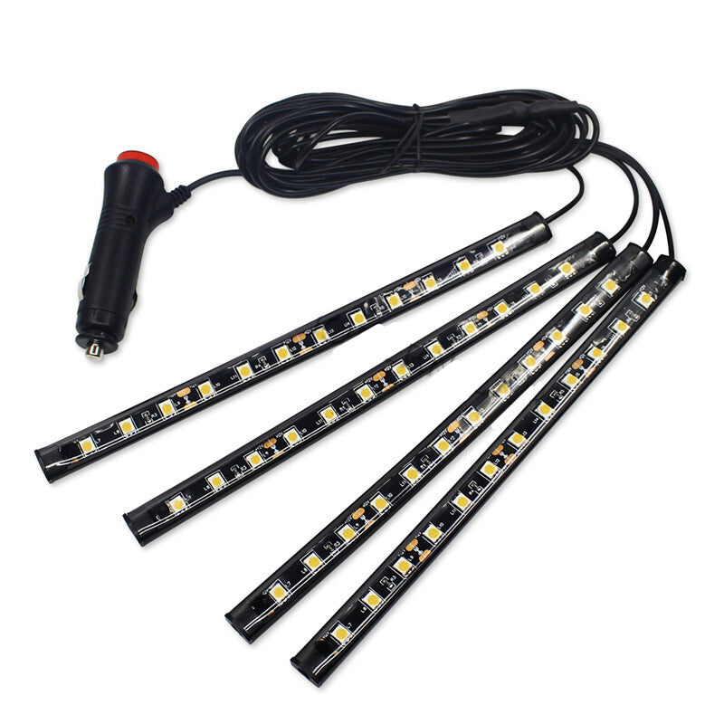 Car 4in1 Red LED Cigarette Lighter Floor Light Decorative Atmosphere Neon Lamp