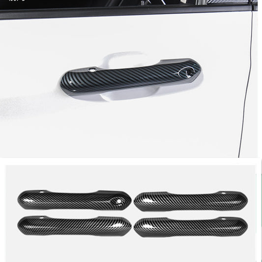 Carbon Fiber Color Door Handles Molding Cover Trims for Ford Explorer 2020-2023