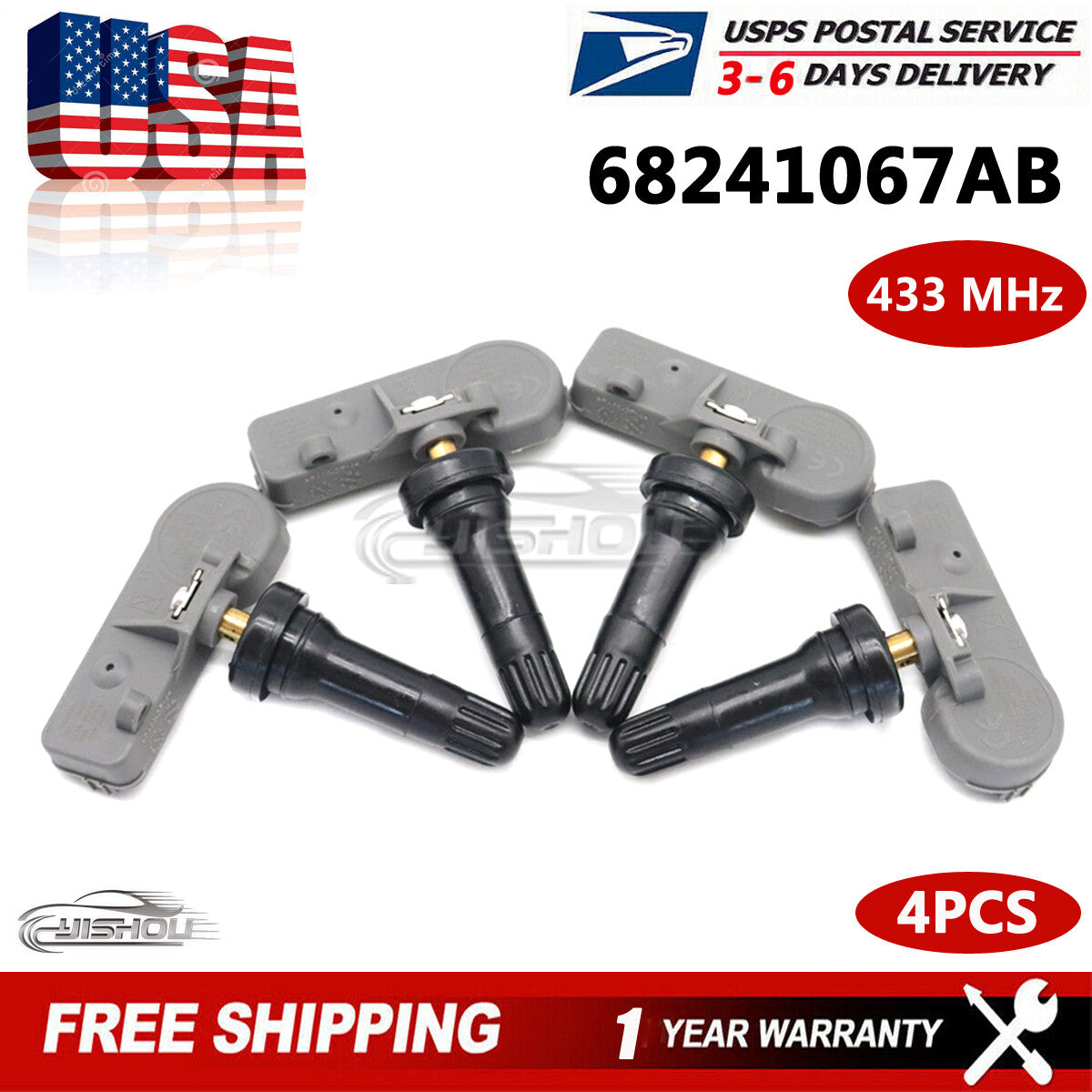 4pcs 56029398AB 68241067AB for CHRYSLER for JEEP for DODGE TPMS TIRE PRESSURE SENSOR