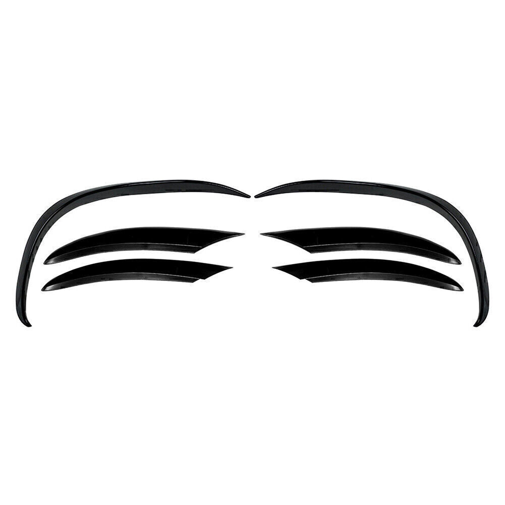 Front Bumper Lip Spoiler+Fog Light Cover for Benz C200 C260 W205 2019+ Black